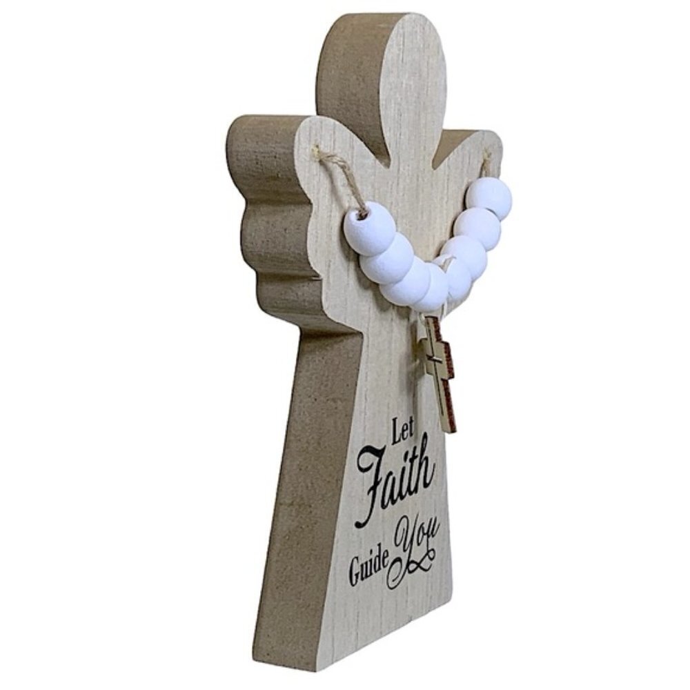 Angel Home Decor Freestanding Wood Inspirational Religious Cross 7.5 in - Picture 2 of 16